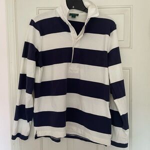 J. Crew navy striped Rugby size Medium.